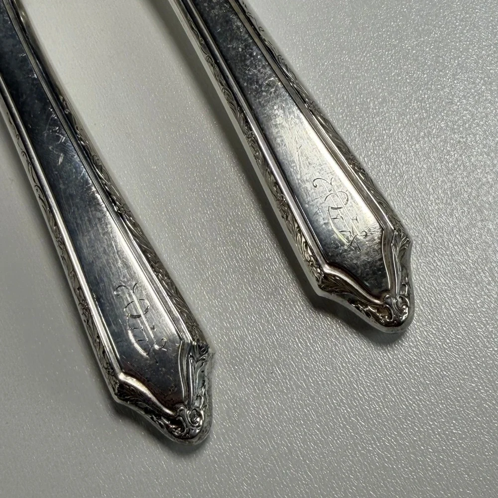 Vintage Antique Carving‎ Set Sterling Silver 1919 Victorian French Old World 12